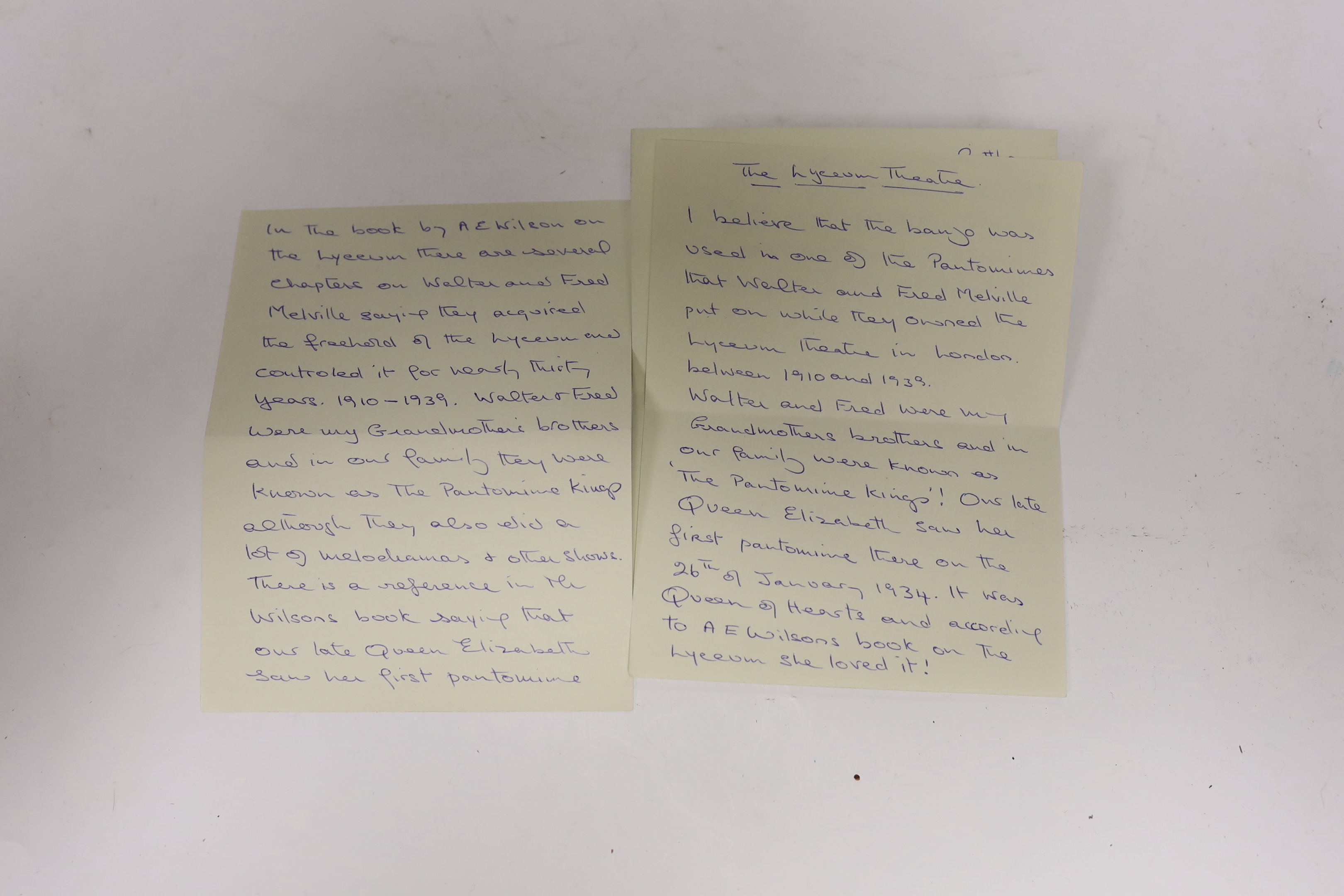 Lyceum Theatre interest - a Windsor Premier Zither banjo, with carved and inlaid detail, 90cm overall, in case, accompanied by vendor’s statement explaining her family link with the Melville brothers, owners of The Lyceu